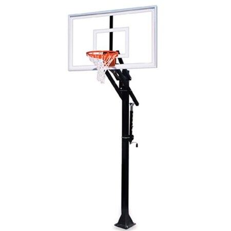 First Team First Team Jam Nitro-BP Steel-Glass In Ground Adjustable Basketball System; Navy Blue Jam Nitro-BP-NY